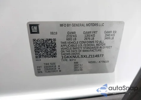 2020 GMC Acadia Awd Slt from USA, damaged, VIN 1GKKNULSXLZ114977